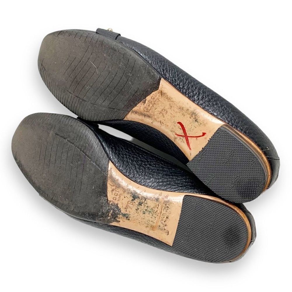 Gucci Classic Vintage Bamboo Horse Bit Black Leather Loafer Flats Women’s Size 7 - Picture 7 of 12